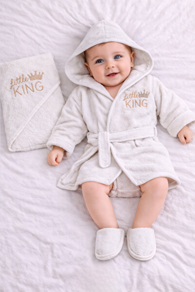 Naka Concept King Embroidered Baby Bathrobe Set - 3 Pieces