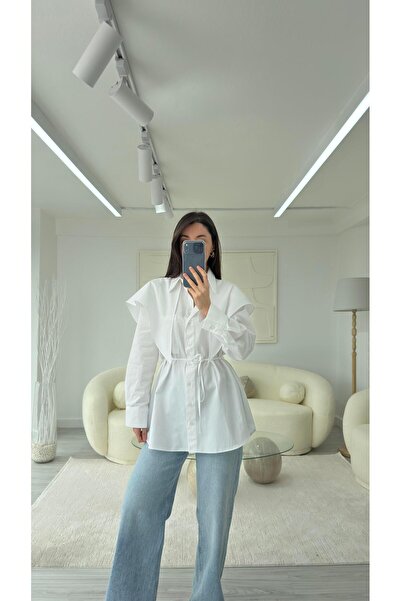 LUUNA STORE White Shirt with Detailed Design