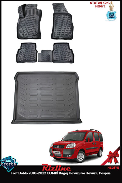 Rizline Fiat Doblo 2012 COMBİ Bagaj Havuzu+Havuzlu Paspas& ton koku