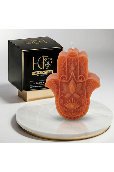 Happy Candles Lumanare din ceara de albine, Hamsa
