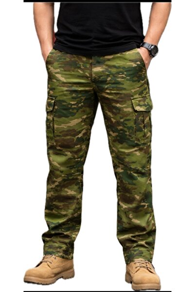 BeyzDenim Στρατιωτικό παντελόνι καμουφλάζ cargo από ύφασμα ripsstop αδιάβροχο...
