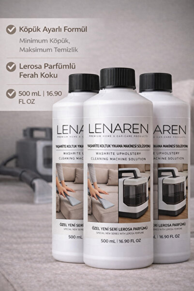 Lenaren Washrite Halı Ve Koltuk Yıkama Makinesi Şampuanı 500 ml x3 Avantaj Paket
