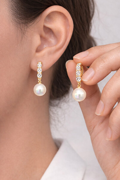 ELOVE Stone and Pearl Dangle Earrings