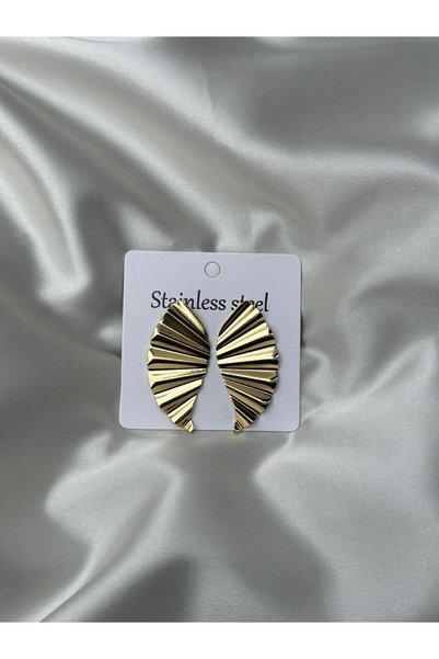 bag and shine Alya Gold Yelpeze Steel Earrings