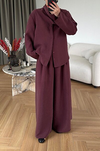 Suziş Shawl-Collar Shirt and Pants Set Li̇a95