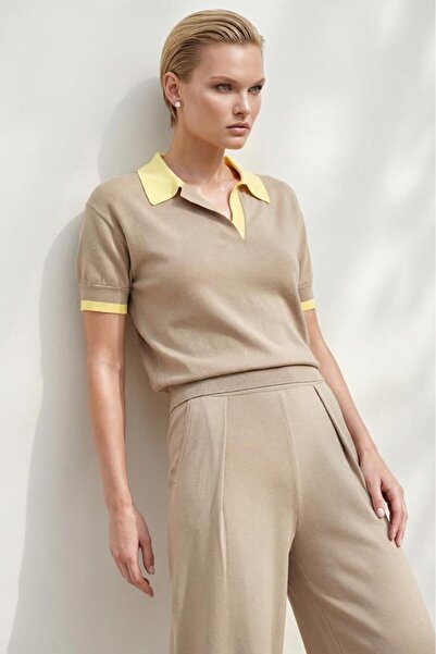 JOIN US Μπλούζα με λεπτομέρεια διπλής στρώσης και λαιμόκοψη πόλο από βιζόν