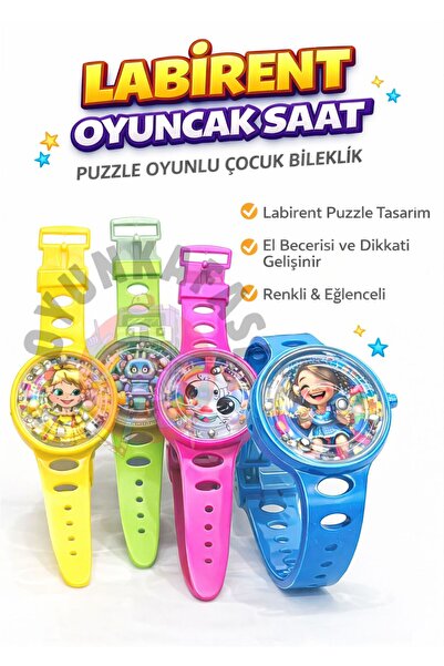 OYUNKAFASI Labirent Oyuncak Saat | Toplu Puzzle Oyunlu Çocuk Bileklik 1 Adet ...