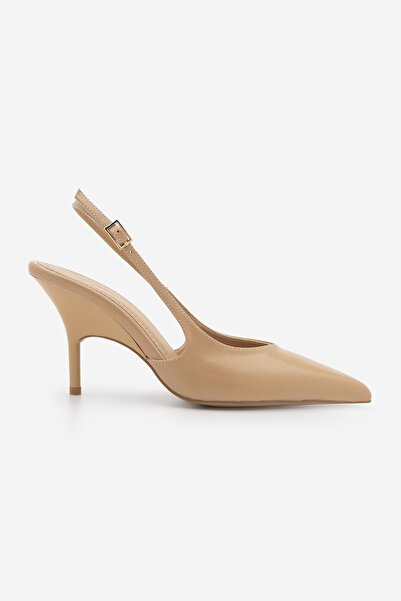 Marjin Women's Stiletto Pointed Toe Adjustable Buckle Open Sides Classic Heel...