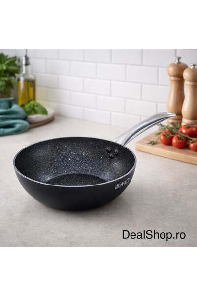 dealshopromania 24 εκ. Brio Metallica Τηγάνι Γουόκ – Αντικολλητικό, Επαγωγική...
