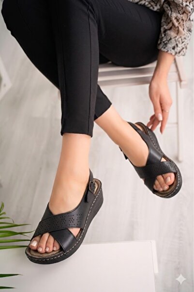 Behtah Kundura Women's Orthopedic Anatomical Sole Heeled Comfort Model Mother...