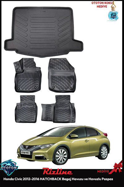 Rizline Honda Civic 2012-2016 HATCHBACK Bagaj Havuzu&Havuzlu Paspas ve TON KOKU