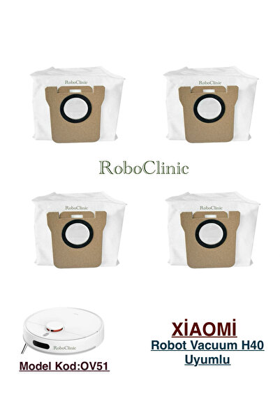 Roboclinic Xiaomi Mi Vacuum Mop H40 Robot Süpürge ile Uyumlu Yedek Toz Torba ...