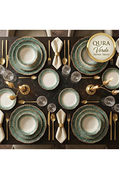 QURA Porselen Verde Yemek Takımı 4 Kişilik-Yemek Seti