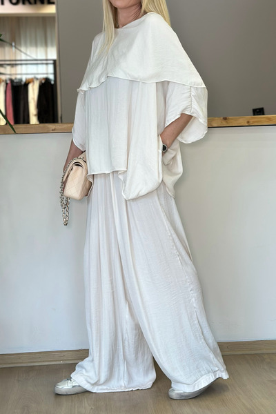 Suziş Asymmetric Blouse and Pants Set Msy1332