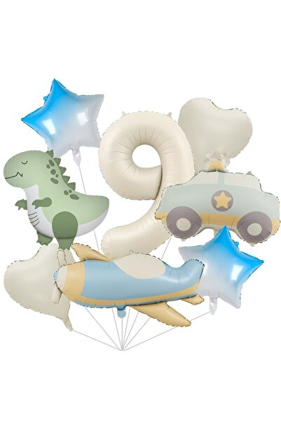 DÜVENCİ TİCARET Ρετρό σετ γιορτής γενεθλίων με αυτοκίνητο αστυνομίας αεροπλάνου