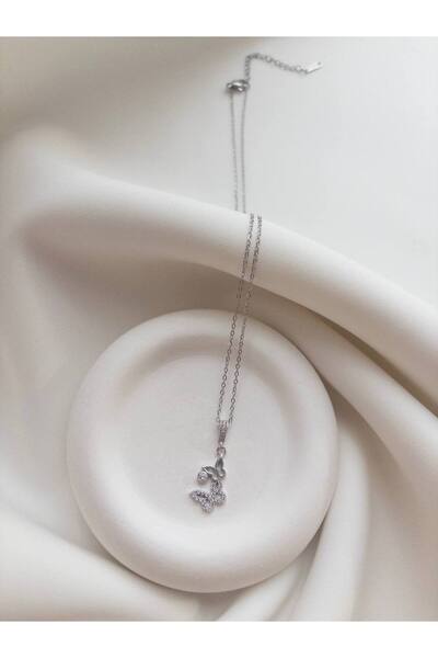 Minne Jewelry-Accessory Butterfly Necklace - Silver Color Butterfly Necklace - Steel Butterfly Necklace