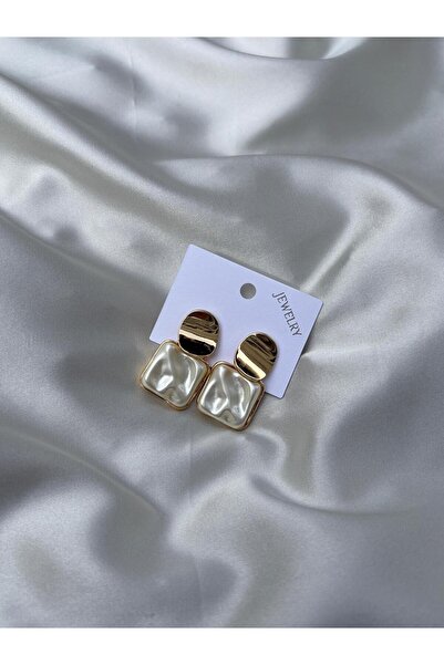bag and shine Perla Gold Kare Çelik Küpe