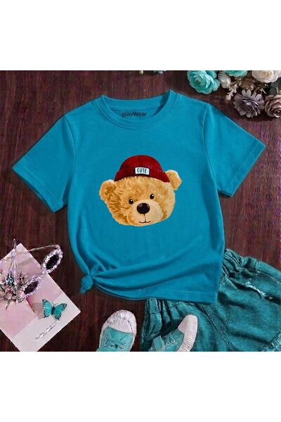 playwear Παιδικό unisex μπλουζάκι με στάμπα χαριτωμένο αρκουδάκι, 100% βαμβακ...