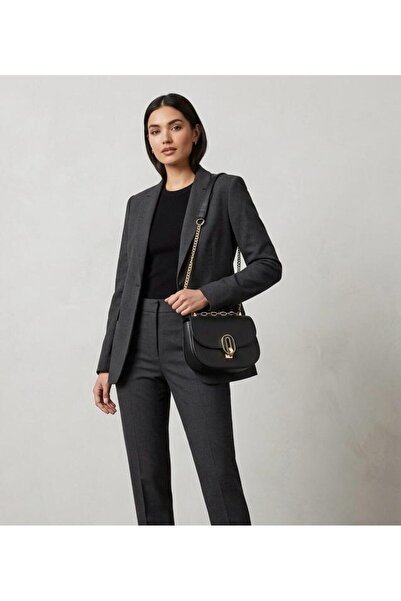 Levidor Zircir Strap Flip Lock Shoulder Bag - 930113 Black