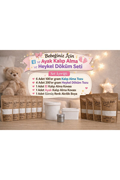 Vass Bros Bebek El Ayak Heykel Kalıp Alma Kiti, 3d Aljinat Kalıp, Heykel Yapım seti, (ÇİFT EL - ÇİFT AYAK )