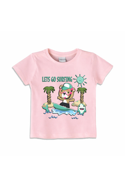 Yoo Street Lets Go Surfing T-Shirt for Unisex Kids – 100% Cotton Multiple Col...