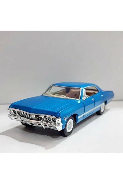 Kinsmart 1/36 ÖLÇEK MARKA LİSANSLI CHEVROLET İMPALA MAVİ RENK 12 CM YÜKSEK KA...