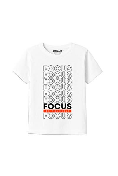 Yoo Street Focus On Yourself T-Shirt for Unisex Kids – 100% Cotton Multiple C...
