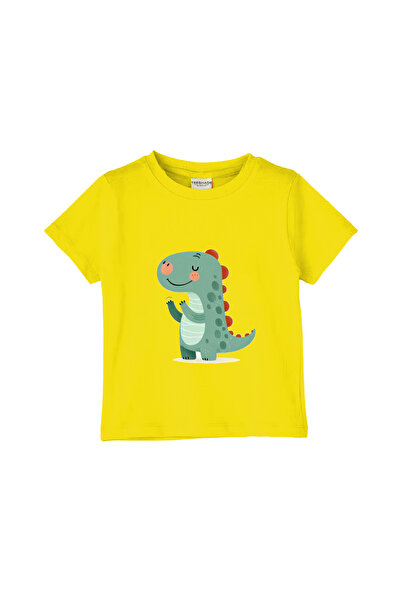 Yoo Street Green Cute Dino T-Shirt for Unisex Kids – 100% Cotton Multiple Col...