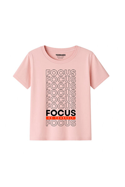 Yoo Street Focus On Yourself T-Shirt for Unisex Kids – 100% Cotton Multiple C...