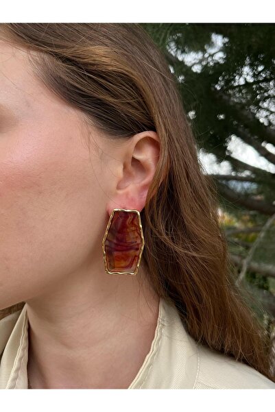 bag and shine Terra Modern Stone Detailed Premium Steel Earrings