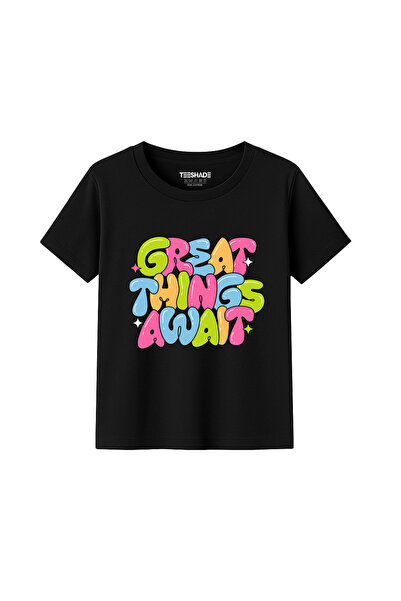 Yoo Street Great Things Await T-Shirt for Unisex Kids – 100% Cotton Multiple ...