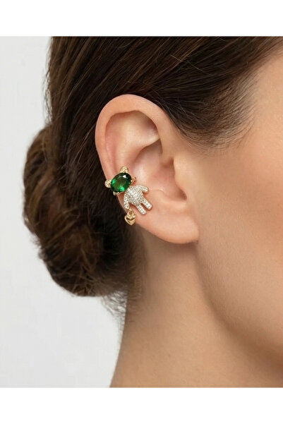 HOSBUTIK Gold Green Stone Cartilage Earrings Do Not Require a Piercing