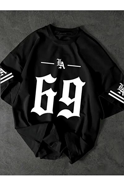 AN Trend Moda La Graphic &'69' Printed T-Shirt for Men - Beige Streetwear, Re...