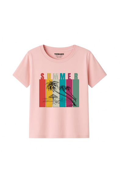 Yoo Street Summer Sunset T-Shirt for Unisex Kids – 100% Cotton Multiple Color...