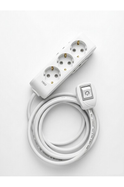 inwatt 3 lü 10 Metre 3x2.5 mm Kalın Kablo Çocuk Korumalı Anahtarlı Fişli(Işık...