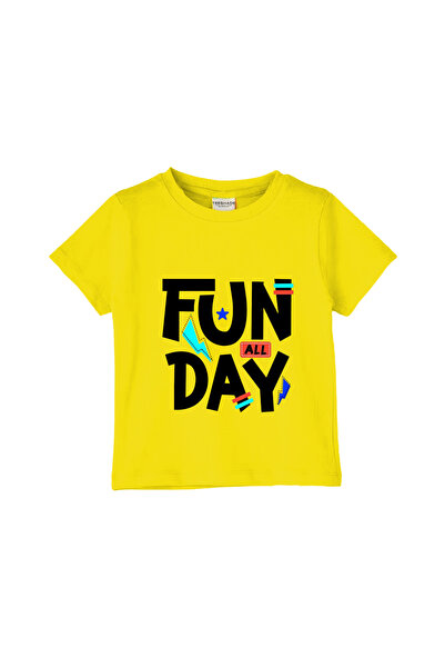 Yoo Street Fun Day T-Shirt for Unisex Kids – 100% Cotton Multiple Colors – Si...
