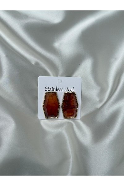 bag and shine Terra Modern Stone Detailed Premium Steel Earrings