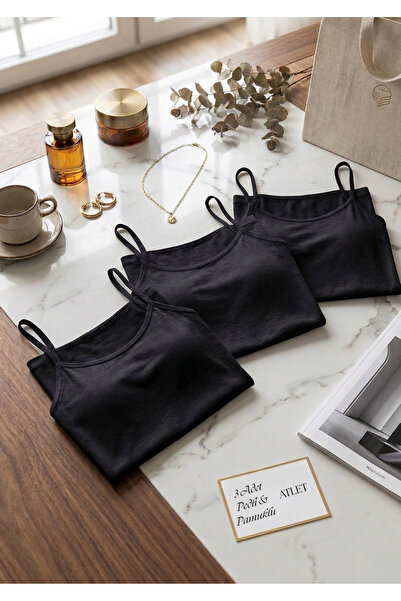 Loule Women's 3-Piece Thin Strap Athlete Set with Cotton Pads - Soft Textured...