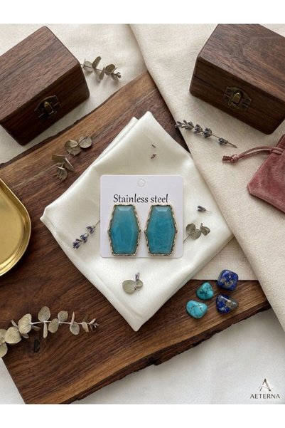 bag and shine Marea Turquoise Stone Sea Breeze Steel Earrings