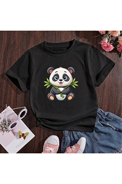 playwear Παιδικό unisex μπλουζάκι με στάμπα Panda Green Branch, 100% βαμβακερ...