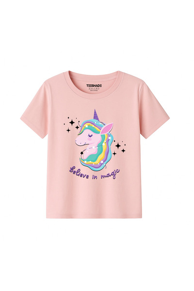 Yoo Street Believe In Magic Little Inicorn T-Shirt for Unisex Kids 100% Cotto...
