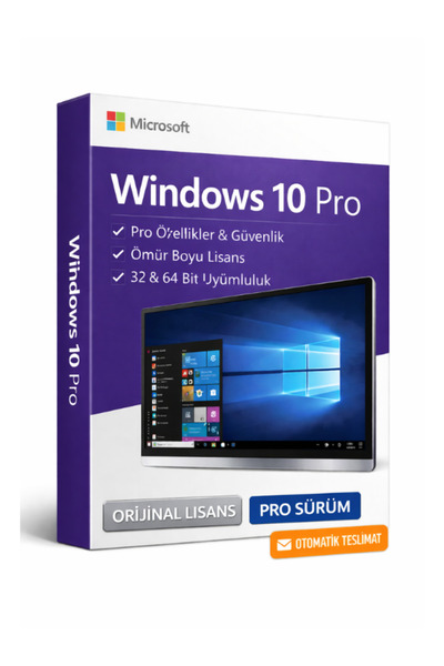 MICROSOFT Windows 10 Pro Dijital Lisans Anahtarı Key - 32&64 Bit - Sınırsız -...