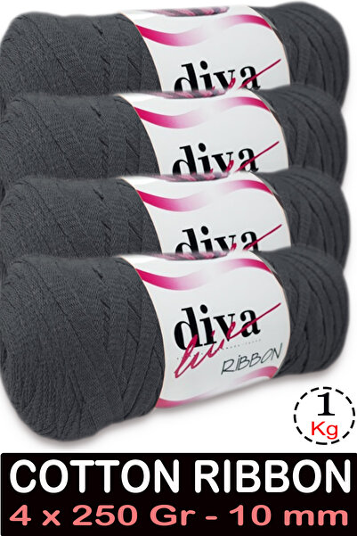 Diva İplik Pamučna traka - 1 kg - 10 mm - Pakovanje od 4 komada - 2108