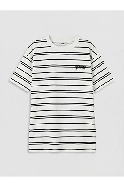 LC Waikiki Quality Parts from Çelebi Store Zero Roba Collar Striped Boy's T-S...