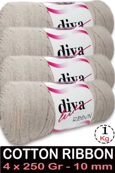 Diva İplik Βαμβακερή Κορδέλα - 1 Kg - 10 mm - Συσκευασία 4 τεμαχίων - 2305