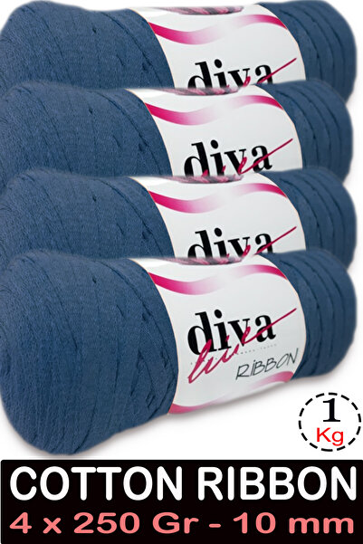 Diva İplik شريط قطني - 1 كجم - 10 مم - عبوة من 4 قطع - 10328