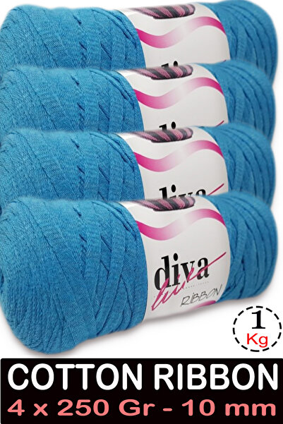 Diva İplik Βαμβακερή Κορδέλα - 1 κιλό - 10 χιλιοστά - Συσκευασία 4 τεμαχίων -...