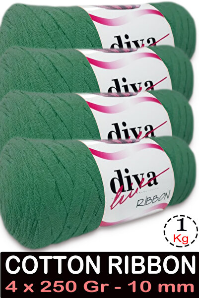 Diva İplik شريط قطني - 1 كجم - 10 مم - عبوة من 4 قطع - 2121
