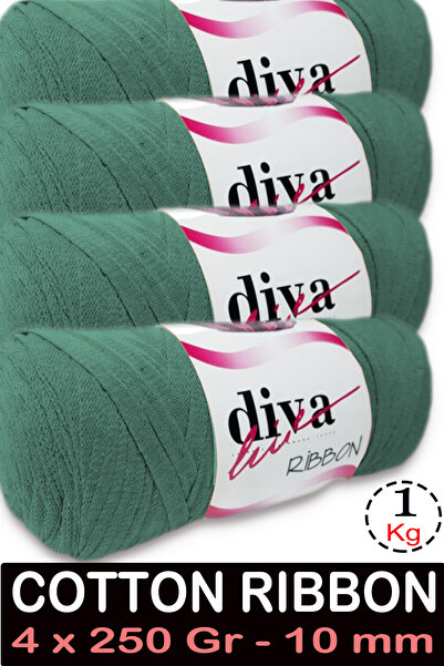 Diva İplik Pamučna traka - 1 kg - 10 mm - Pakovanje od 4 komada - 2001