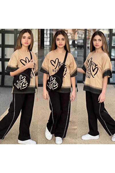 zavera for kids Set de 3 piese pentru fete, cu imprimeu inimioare și detalii ...